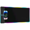 thumbnail image 1 of Gaming Mouse Pad, Wireless Charging, 15W Fast Charging, 15 LED Light Modes, Extra Large 800x300mm, Non-Slip Rubber Base, Compatible with PC, MacBook, Laptop(Wireless Charging)$$Office, 1 of 7