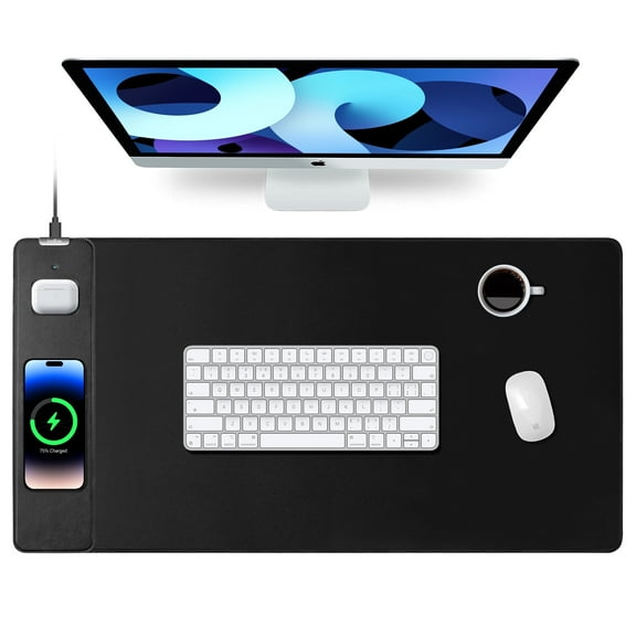 Extrelife RGB Gaming Mouse Pad with Magnetic Wireless Charger, Large Mouse Mat with 15W Fast Charging for Home, Office, School