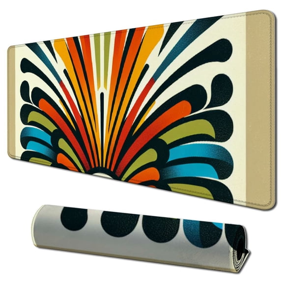 Gaming Mouse Pad Wrist Support, Desk Mat and Keyboard Wrist Rest,XXL Desk Pad Largewith Non-Slip Rubber Base,  Ergonomic Mousepad for Home, Office，School (Sun)