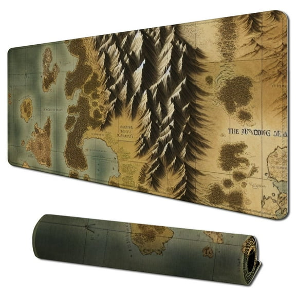 Gaming Mouse Pad XL Extended Large Mouse Mat Desk Pad,Stitched Edges Non Slip Mousepad for Computer,Office,Keyboard and Laptop- Map