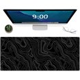 thumbnail image 1 of Gaming Mouse Pad XXL XL Large Mouse Pad Long Extended Big Mousepad Non-Slip Rubber Keyboard Mouse Pad with Stitched Edges for Laptop Home Office (31.5x11.8x0.08 Inch) \u2026 (Topographic Map Balck), 1 of 6