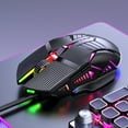 thumbnail image 1 of Gaming Mouse, Wired RGB Luminous 6D Mechanical Mute Mouse, 4-Gear DPI Adjustable Ergonomic PC Computer Gaming Mouse for Desktop Laptop, Black, 1 of 7
