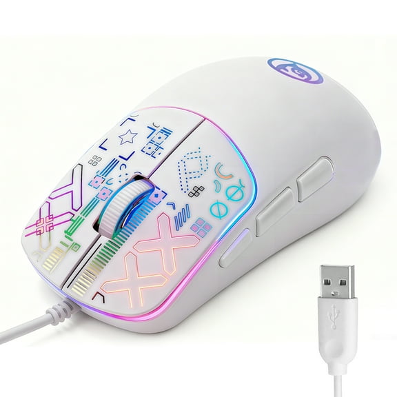 Gaming Mouse Wired, TSV USB Computer Mouse with 5 Adjustable DPI, RGB Backlit LED, Side Buttons, Ergonomic Optical Mice for PC, Laptop, Windows, Mac, Vista, Linux, Gamer