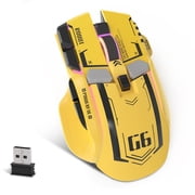 Gaming Mouse, Wired/Wireless/Bluetooth Tri Modes, 5 Adjustable DPI and 11 RGB Backlit, Rechargeable Silent Computer Gaming Mice for Windows/Android/MAC/iOS