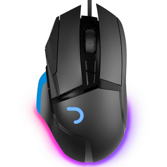 UDH Wired Gaming Mouse for PC/Mac/Laptop, 16000 DPI True Optical Sensor, 8 Programmable Buttons, RGB - Black