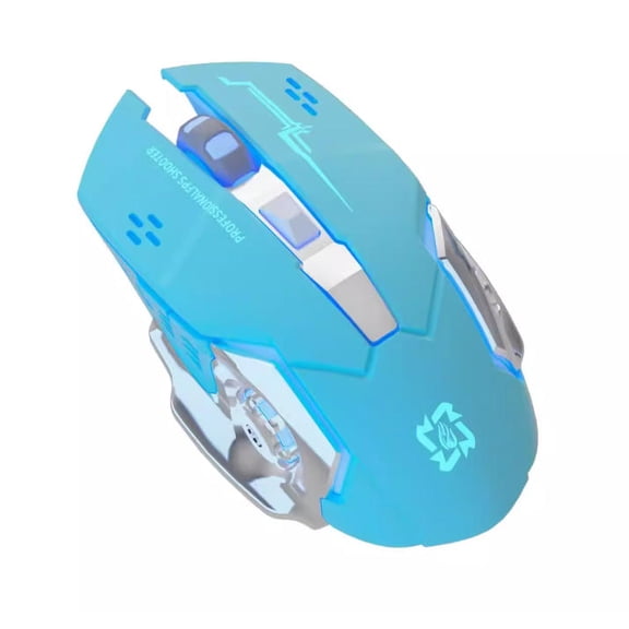 Gaming Mouse Wireless,Ergonomic Gamer Laptop PC USB Optical Computer Mouse with RGB Backlit,4 Adjustable DPI Up to 3200,6 Programmable Buttons for Windows 7/8/10/XP Vista Linux,Blue