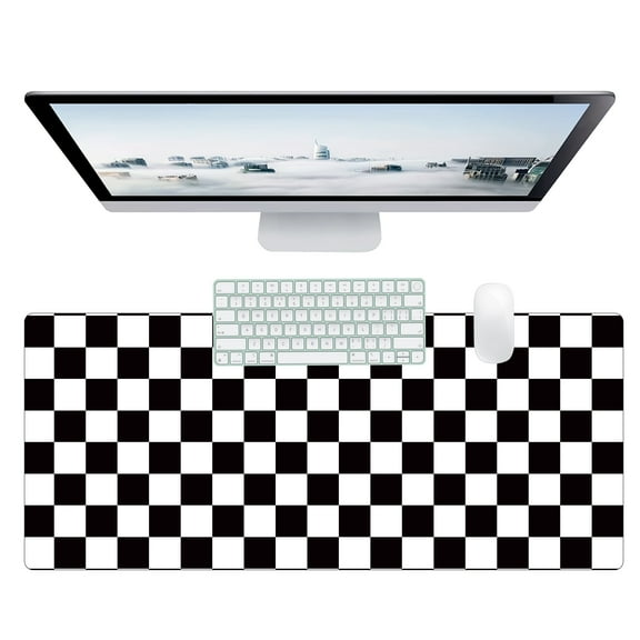Gaming Mousepad Black And White Check Large Mouse Pad Non-Slip Desk Pad 27.5 X 11.8 Inches Gaming Mouse Pad