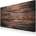 thumbnail image 1 of Gaming Mousepad Computer Desk Pad, Computer Desk Mats XXL Mouse Pad, Pc Gaming Mat Waterproof Non-Slip Rubber Base, 35.4" X 15.7" for Work/Game/Office Dark Wood, Vintage Natural Wooden Board, 1 of 6