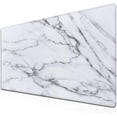 thumbnail image 1 of Gaming Mousepad White Gray, Large Mousepad Office Desk Mats, Gaming Mouse Mat Non-Slip Rubber Base Waterproof with Stitched Edges, 35.4 X 15.7 inch for Work/Game/Office/Home Marble Texture, 1 of 7