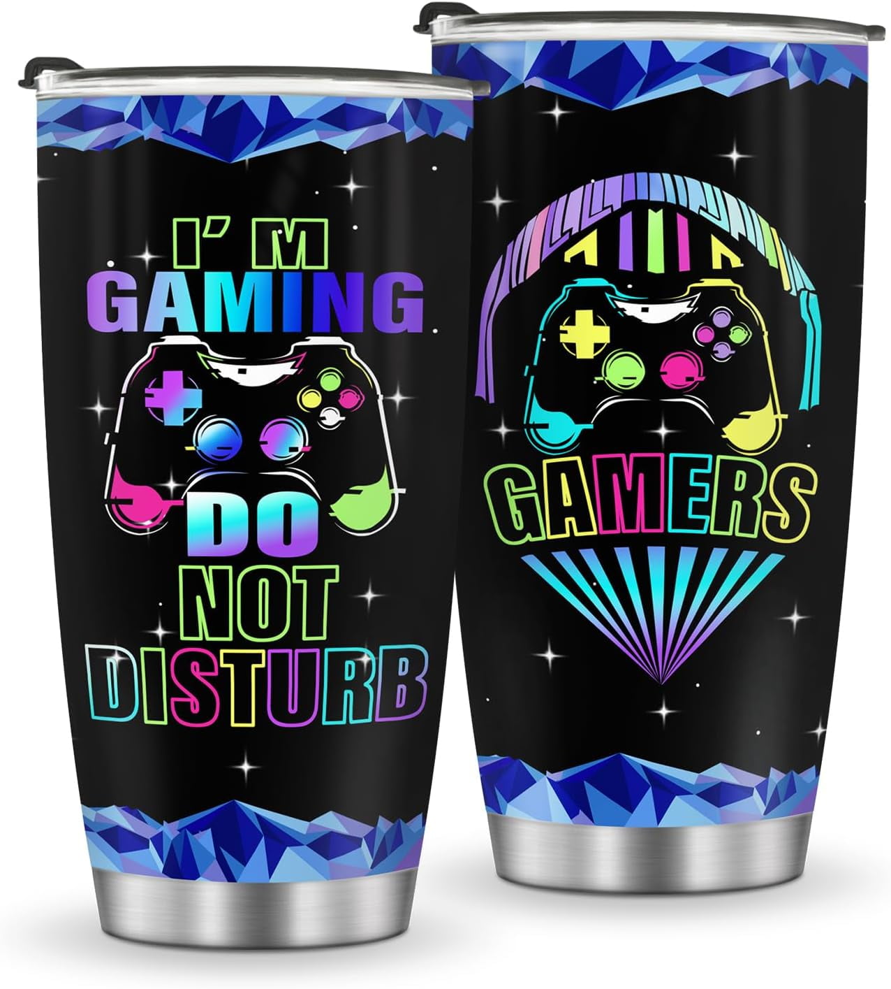 Gaming Mug Tumbler Boys Teens Gifts - Gamer Gamepad Presents for Kids Toddlers Son Easter Birthday Christmas Game Controller Cup for Husband Father Dad Coffee Tumbler 20oz Stainless Steel