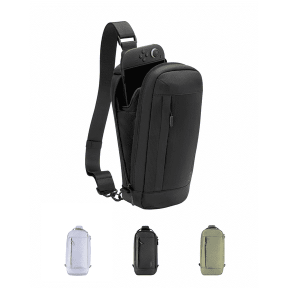 Gaming Nintendo Switch 2 Carrying Case, Sling Crossbody Travel Bag, Fits Up to 2 Pro Controllers with 10 Game Cartridge Slots, Soft Interior & Lightweight Protective Gaming Pouch - Black