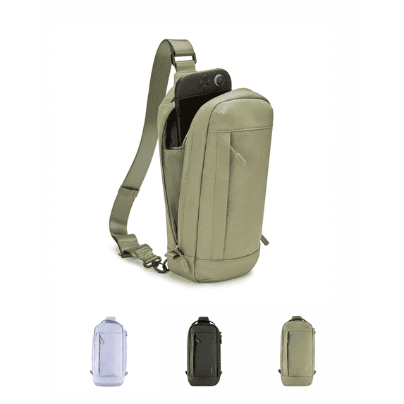 Gaming Nintendo Switch 2 Carrying Case, Sling Crossbody Travel Bag, Fits Up to 2 Pro Controllers with 10 Game Cartridge Slots, Soft Interior & Lightweight Protective Gaming Pouch - Olive