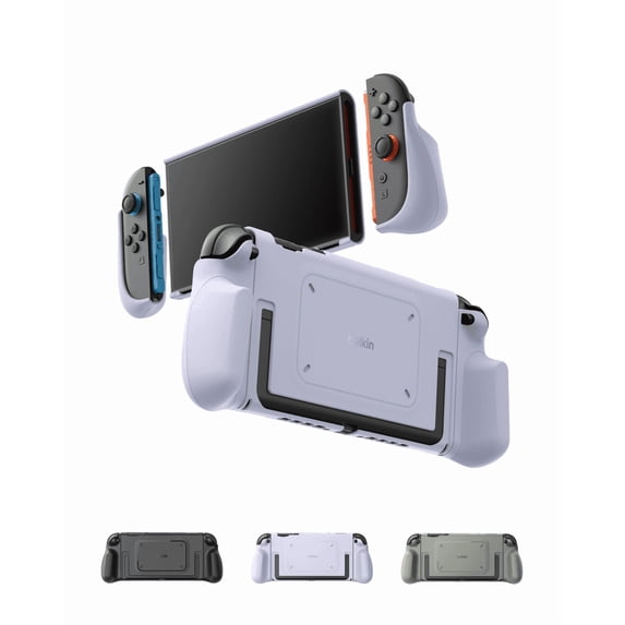 Belkin Nintendo Switch 2 Case Grip, Dockable & Quick-Release Design, Ergonomic Non-Slip, Kickstand Compatible Protective Case, Comfortable Joy-Con 2 Handheld Grip, Switch 2 Gaming Accessories - Lilac