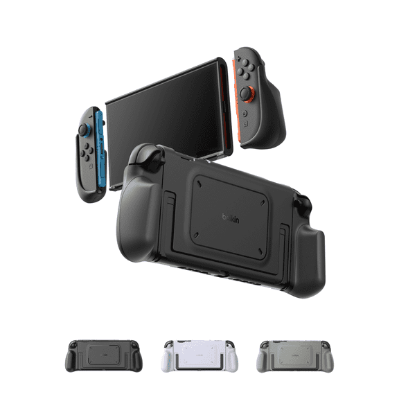 Gaming Nintendo Switch 2 Case Grip, Dockable & Quick-Release Design, Ergonomic Non-Slip, Kickstand Compatible Protective Case, Comfortable Joy-Con 2 Handheld Grip, Switch 2 Gaming Accessories - Black