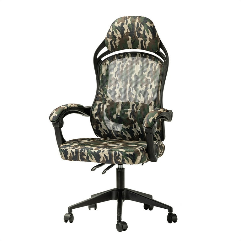 Gaming Office Chair Swivel Camouflage Gaming Chair with Adjustable Height Breathable Mesh Desktop Computer Chair with 360 degree Swivel 90 120