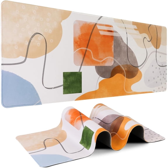 Gaming Office Mouse Pad Large Desk Pads PC Keyboard Waterproof and Non-Slip 31.5 x 11.8inches 3mm Thick XL,XXL Rubber Table Mat Minimalist Color Blocks Mouse Pads