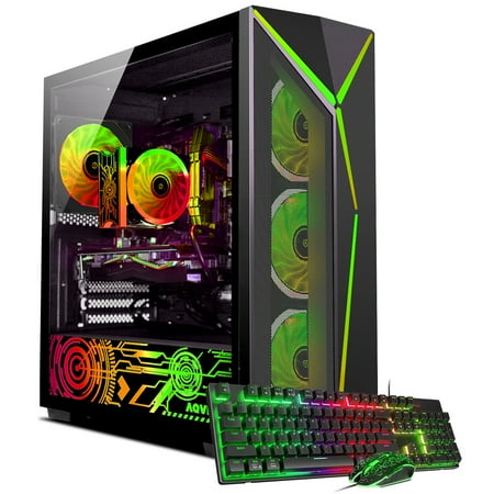 Gaming PC AQVIN AQ80 Tower - Intel Core i7 Processor up to 4.60 GHz 32GB DDR4 RAM 1TB SSD GeForce RTX 4060 8GB GDDR6 HDMI RGB Keyboard Mouse Windows 11 WIFI