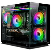 كمبيوتر الألعاب AQVIN-NEON Desktop Computer Tower - معالج RGB Intel Core i7 حتى 4.60 جيجا هرتز 6 نواة/32 جيجا بايت DDR4 RAM/1TB NVMe SSD/GeForce RTX 3050 6GB/Windows 11
