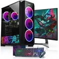 thumbnail image 1 of Gaming PC AQVIN ZForce Desktop Computer Tower Intel Core i7, 32GB DDR4 RAM, 1TB SSD Storage, 24-inch Curved Gaming Monitor, Geforce GTX 1650 4GB GDDR5, Windows 10 Pro RGB Keyboard and Mouse WiFi, 1 of 3