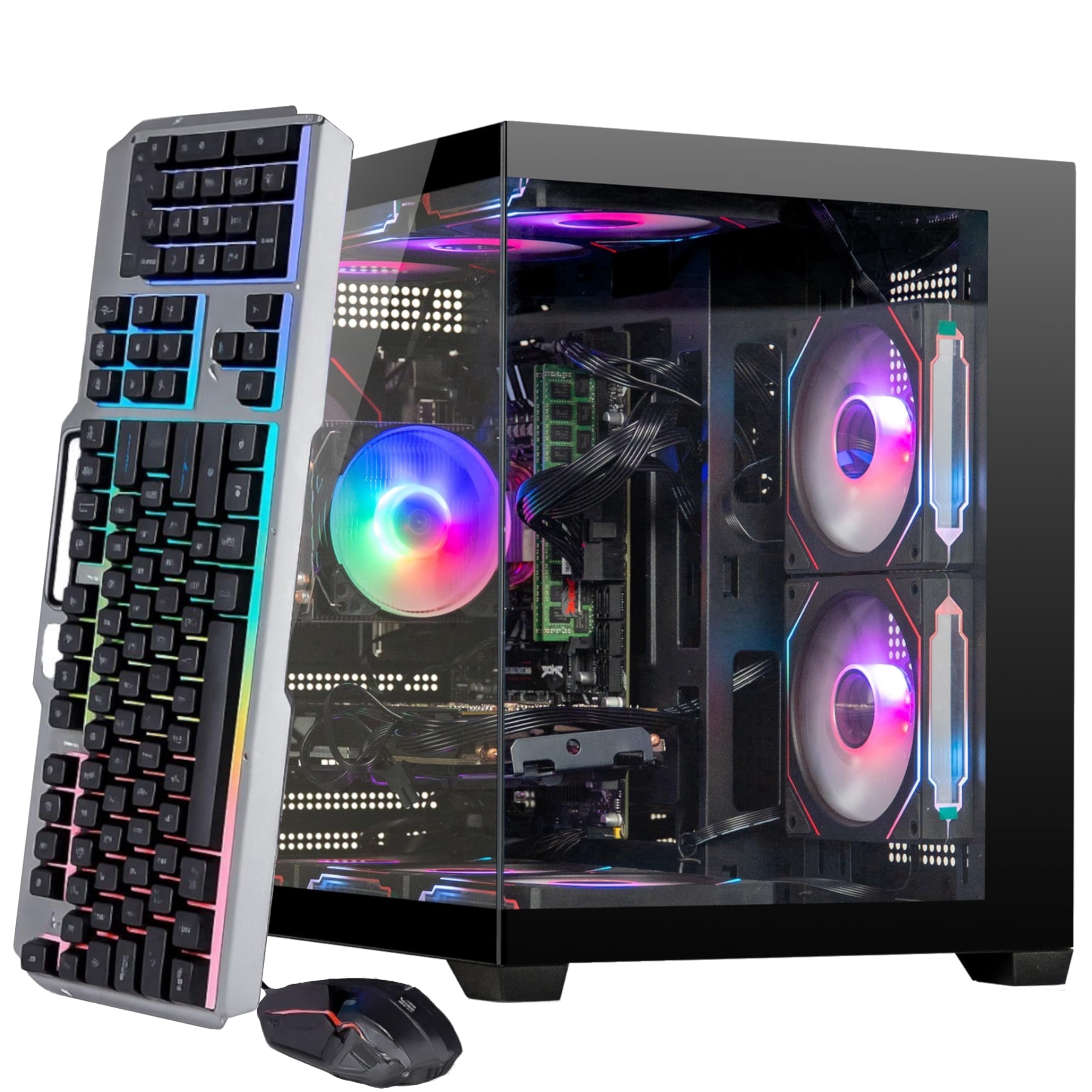 Gaming PC Computer Desktop i7 Xeon E5 3 20GHz GeForce RTX 2080 Ti 11GB 16GB DDR4 RAM 512GB SSD 1TB HDD Wi Fi 6 BT 5 4 800W PSU 9X ARGB Fans Win 11 Pr