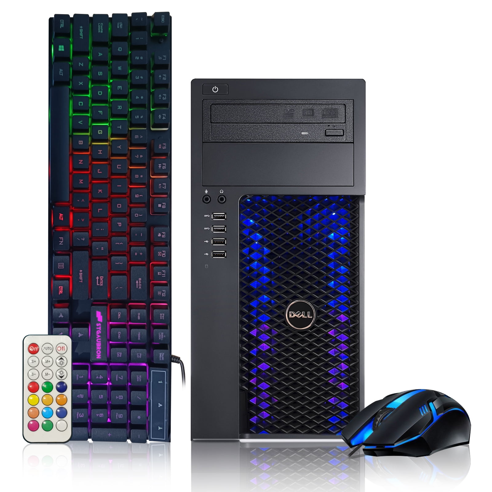 Gaming PC Dell Desktop RGB Computer Intel Quad I5 up to 3.6GHz +