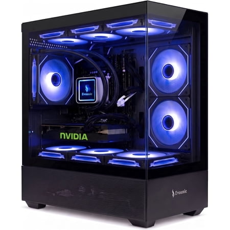 Gaming PC Desktop Computer Liquid Cooled Ryzen 5 3500X GTX 1050 16GB RAM 512GB SSD + 1TB HDD, WiFi 6 & BT 5.4 Windows 11 with RGB Keyboard & Mouse