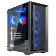 Gaming PC Desktop, Core i7 up to 4.0GHz, Radeon RX550 4GB, 16GB RAM, 256GB SSD + 1TB HDD, WiFi 6 + BT5.4, Win10,6ARGB Fan,RGB KB & Mouse - Light Esports Tower