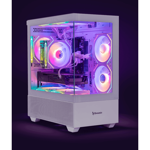 Gaming PC Desktop Intel Xeon i7 E5 up to 3.0GHz 10-Core, RX 460, 32GB RAM, 512GB SSD + 1TB HDD, Win 11, WiFi 6, BT5.4, 650W, W/ RGB Keyboard & Mouse