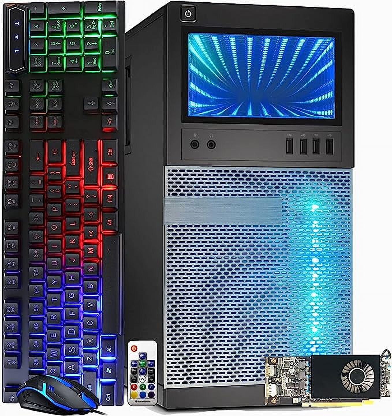 Gaming PC Desktop, Intel Core i7, TechMagnet Siwa 8, AMD RX 550 4GB DDR5,  16GB RAM, 1TB SSD + 2TB HDD, New MTG 24 Inch Monitor, WiFi, Windows 10 Pro  (Refurbished) 