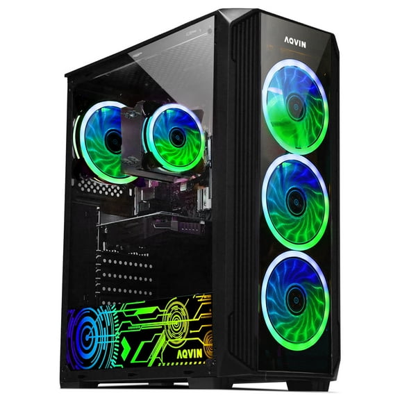 Gaming PC Desktop Tower AQVIN ZForce RGB - Intel Hex Core i7 Processor up to 4.60Ghz 32GB RAM DDR4 1TB SSD GeForce RTX 3050 6GB GDDR6 HDMI WiFi Windows 11 Pro