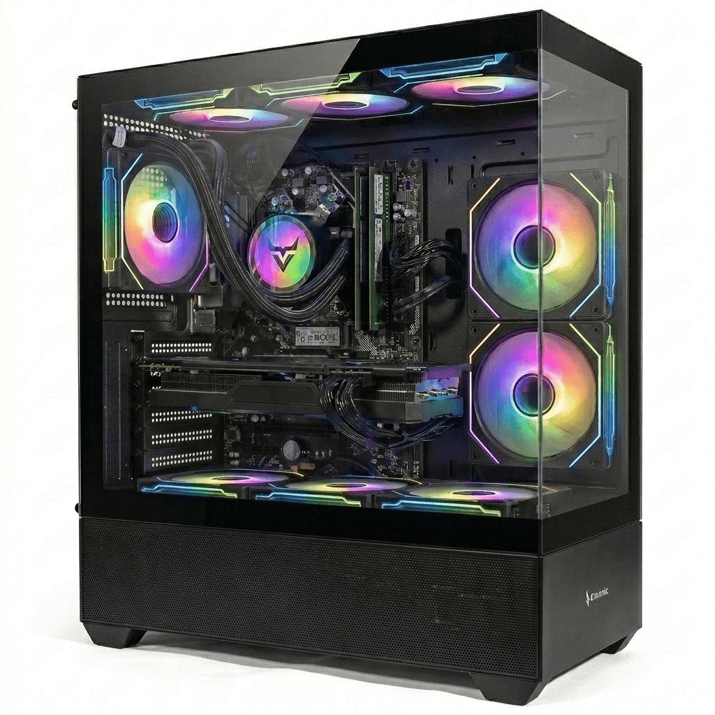 Prebuilt Liquid Cooled VR Ready Gaming PC R5 3500X RTX 2060 16GB DDR4 512GB NVME SSD+1TB HDD WiFi6 & BT5.4 Win11, ARGB 7Fan & Keyboard Mouse
