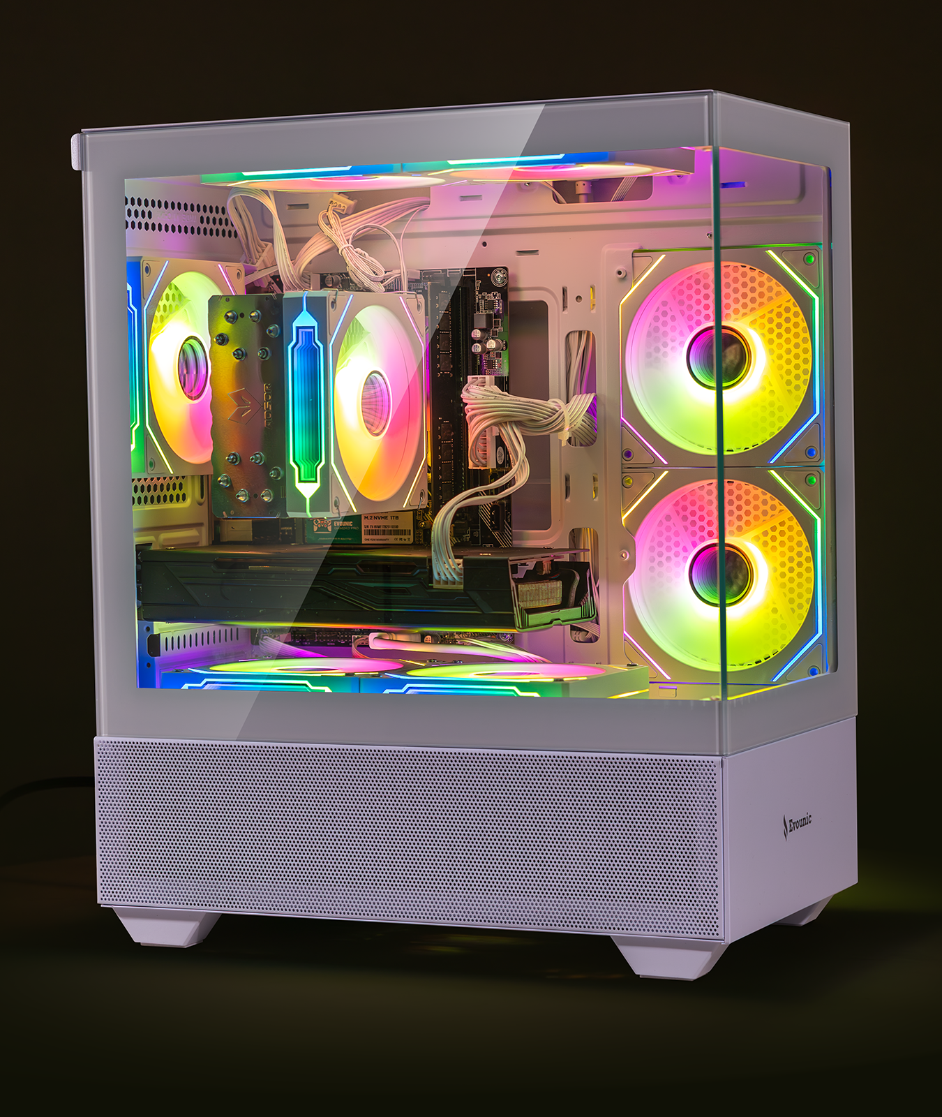 Gaming PC Intel Xeon E5 12-Core, RTX 2070 8GB, 64GB RAM, 512GB SSD+1TB HDD Win 11 WiFi 6 BT5.4 650W PSU 7xARGB Fans Desktop Computer W/ RGB Keyboard & Mouse