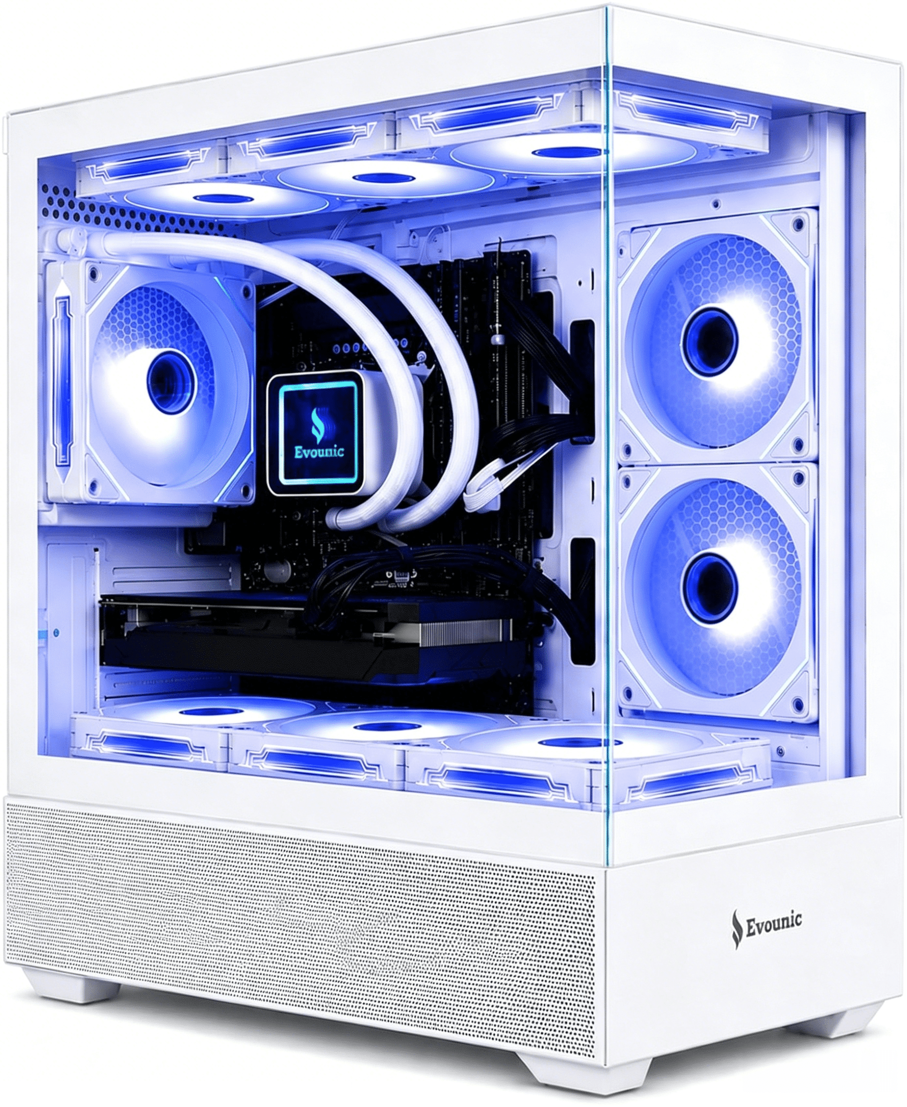 Gaming PC - Ryzen 5 3500X, RX 580 8GB, 16GB DDR4, 512GB NVME SSD + 1TB HDD, WiFi 6 & BT5.4, 9 RGB Fan,Liquid Cooler, Win11, RGB Keyboard & Mouse
