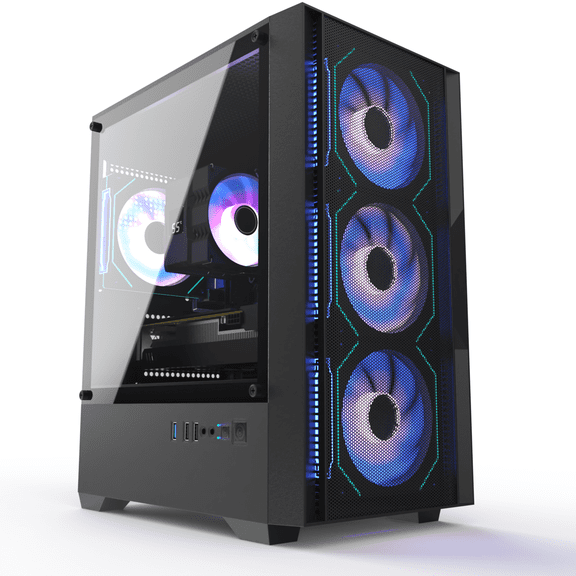 Gaming PC, i7 CPU Up to 4.0 GHz, GTX 1660 Super 6GB DDR6 Graphics Card, 512 GB M.2, 16 GB RAM Pre-Built Computer, ARGB Fans x 4, Win 11 Home,WiFi 6 + BT 5.3, 550W PSU