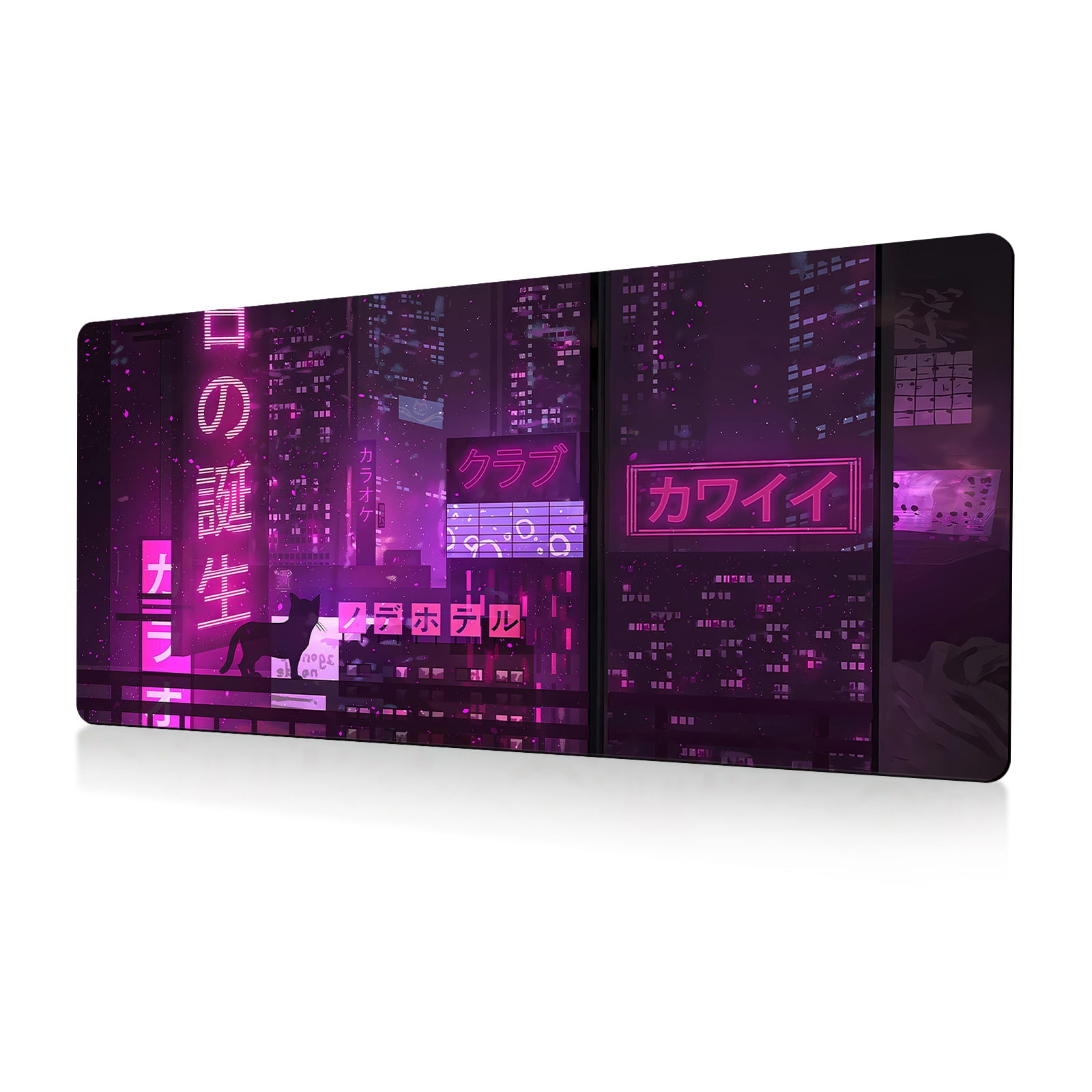 Gaming Pad City Extended Large Desk Mat Big Pad Nonslip Rubber Base Stitched Edged Long Desk Pad