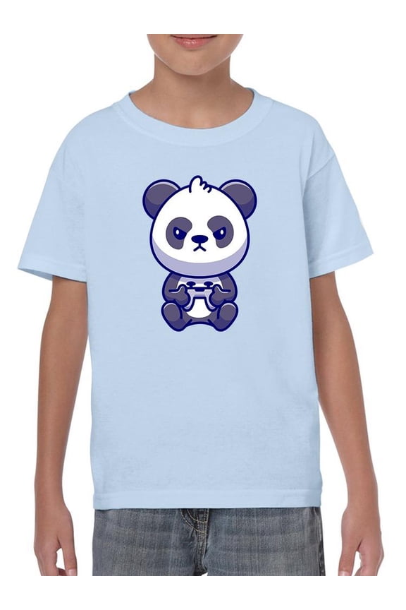 Gaming Panda T-Shirt Juniors -Image by Shutterstock, Medium