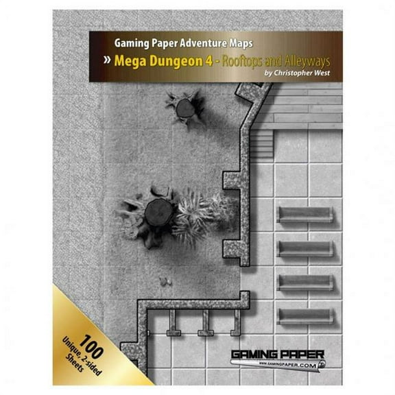 Gaming Paper Adventure Maps - Mega Dungeon 4 - Rooftops and Alleyways New