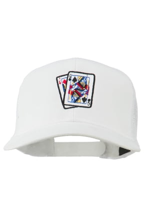 Gaming Pinochle Embroidered Mesh Cap - White OSFM