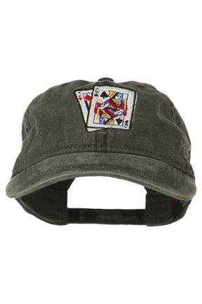 Gaming Pinochle Embroidered Washed Cap - Black OSFM