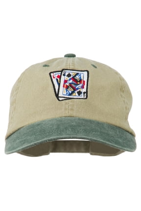 Gaming Pinochle Embroidered Washed Cap - Khaki Green OSFM