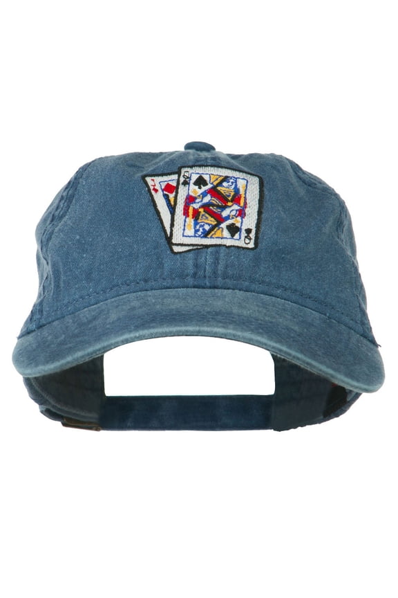 Gaming Pinochle Embroidered Washed Cap - Navy OSFM