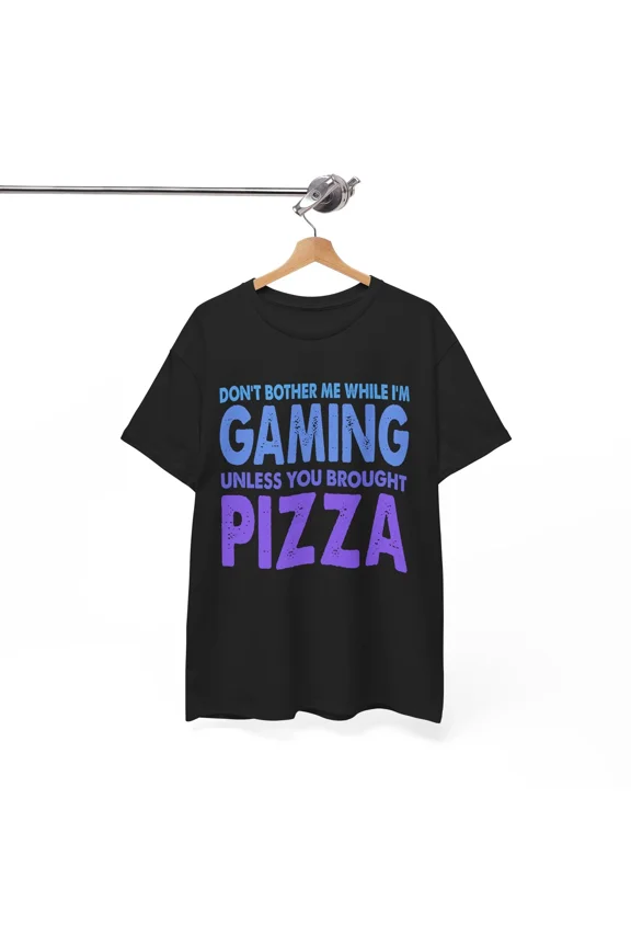 Gaming & Pizza T-Shirt | 8-bit Gamer Tee | Pixel Art Graphic for Game Lovers