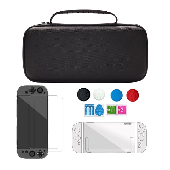 Gaming Protective Cover Pack Shockproof Storage Case Controller Skin Screen Protector Precise Joystick Caps Set for NSW2