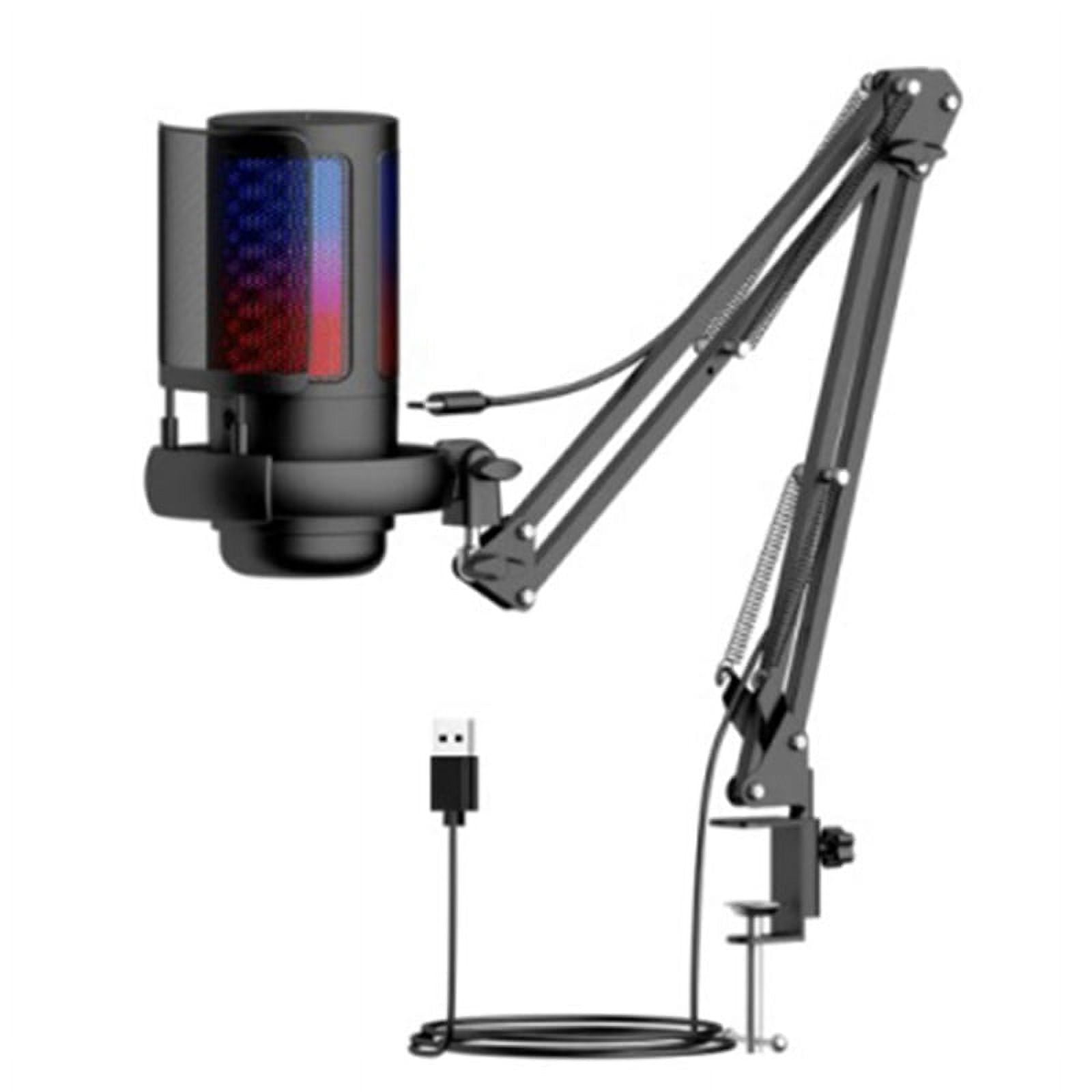 Gaming RGB Recording Microphone with Adjustable Arm Stand