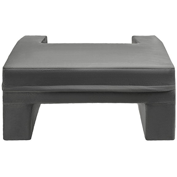 Memory Foam Bed Rest Pillow for Reading & Working, Lap Desk with Cup Holder, 2 Pockets, Grey Washable Cover