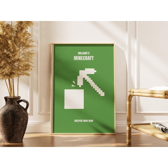 Gaming Room Wall Art Decor – Minecraft Poster Print Gift 24x36 UNFRAMED