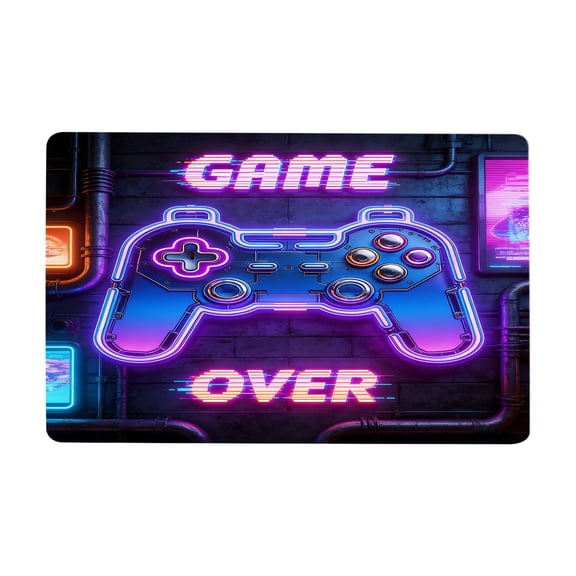 Gaming Rug for Kids Boy Bedroom Rug Gamer Area Carpet 3D Neon Game Cool Purple Blacklight Living Room Game Room Large Area Rug Boy Room Decor Non- Comfy Floor Mat Black 24x36inch