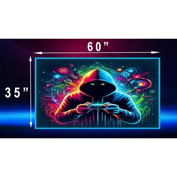 Gaming Rug RGB LED Light (3x5 Gamer) - Bedroom Gamer Rug Floor Mat Gaming Decor - Kids Room Rug Anti Slip Mat for Chair – Play Game Room Décor for Teen, Boys, Kids