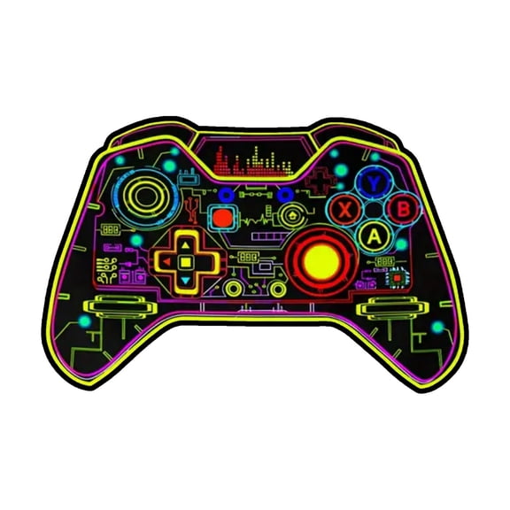 Gaming Rug for Boys Room Decor, Gamer Rugs Glow in The Blacklight Video Game Carpet Playroom Non- Area Rug Game Bedroom Floor Casual Mat
