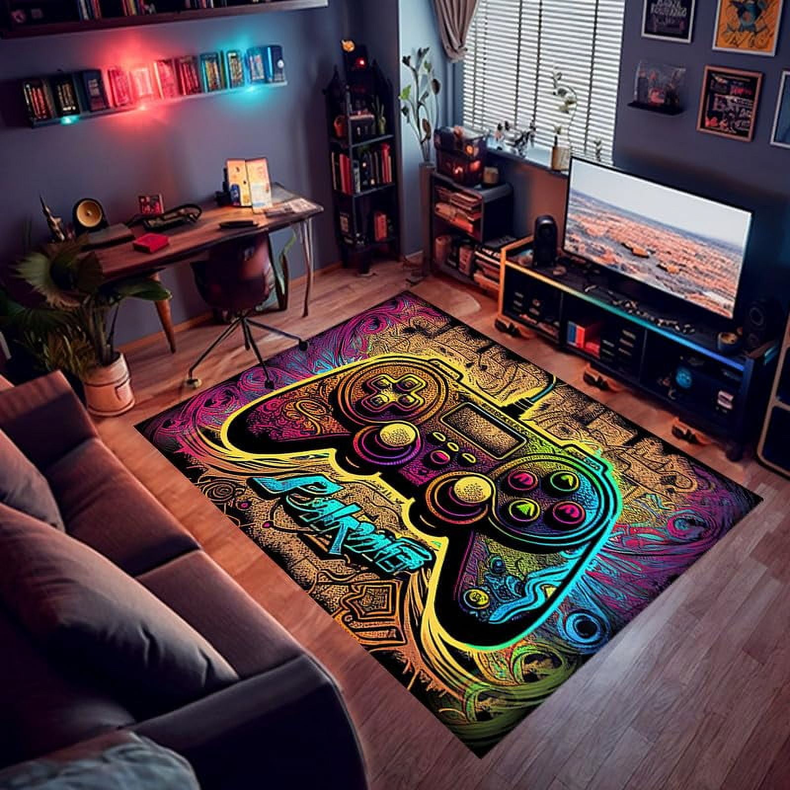 Gaming Rug for Boys Room - Gamer Carpets with Game Controller Design ...